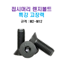 특강 고장력 접시머리 렌지볼트 M2~M12 너트 와셔, M6x60mm, M6, 1개