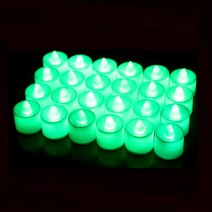 루아르모 꺼지지 않는 LED 티라이트 전자초 기타파티소품, 그린, 24개