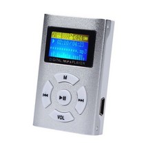 패션 스포츠 MP3 플레이어 휴대용 금속 클립 음악 지원 마이크로 SD TF 카드 LCD 화면 워크맨, 05 은