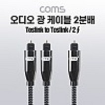 EMK 오디오 광 2분배 케이블(1M 1.5M) Toslink to Toslink(2 각-각) 사운드바 연결 전원 연결 kh26790