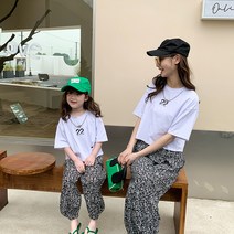 엄마와 딸 냉장고바지 반팔티셔츠 투피스 세트