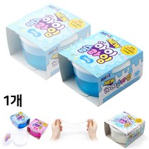 아모스 아이 슬라임 300g 블루 투명 핑크 반죽 놀이 액체 괴물 지능 개발 어린이 완구 클레이, 블루(bk20072753)
