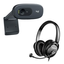 웹캠 헤드셋 세트 레벨2 화상 회의 채팅 줌 구글미트 C270 TS-451M USB 헤드셋 마이크