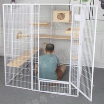 고양이 격리장 길냥이 집 펜스 하우스 반려묘 울타리, 폭 60 x 높이 150 - 흰색 케이지, 240cm
