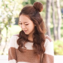 단골탑 여성 올림머리 당고머리 베이직 소 여성가발, 쵸코브라운, 1개