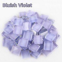 300g/10.58oz (약. 300pcs) 유리 모자이크 타일 1cm/0.39in 사각형 공예 DIY 만들기 재료 0.4mm/0.15in 두께, 300g-10.58oz, Bluish Violet