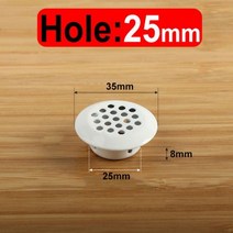 창문형 욕실 화장실 환풍기 교체 5/10PCS Stainless Steel Ventilation Hole Cabinet Cooling Round Air Duct Vent Plane, 25mm White Curved_5pcs