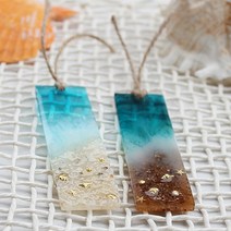 [Her1088] 바다를 담은 북마크 ( 2.5x9.0 cm) 책갈피 바다모래 바다책갈피, 브라운모래