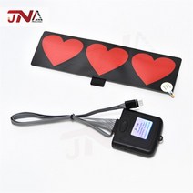 LED 자동차 인테리어 장식 창 스티커 배터리 없는 스타일링 램프 스트립 JDM 장식 액세서리 3 하트, 한개옵션1, 01 빨간