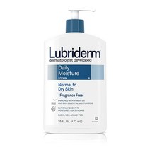 Lubriderm 데일리 모이스처 하이드레이팅 무향 바디 로션 비타민B5 포함 일반 스킨 건성 스킨용 산뜻한 473.2ml(16온스), 16 Fl Oz (1개)_Fragrance Free