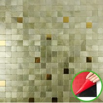 셀프 DIY 접착식 메탈 타일 (붙이는 스티커 현관 주방 벽), 14.YM-1503/17mm스몰골드