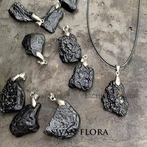 운석 METEORITE 수집 광물 남녀공용 천연 블랙 불규칙 러프 목걸이 펑크 스타일 텍타이트 우주 파워 에너지 행운의 건강 로프 쥬얼리, 1.1 PCS