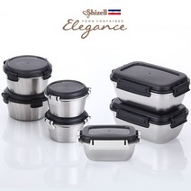 엘레강스 푸드컨테이너 종합7종세트 (원형 350ml-2EA / 550ml-2EA 사각 550ml-1EA / 850ml-2EA)