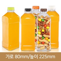 페트병 플라스틱병 사각쥬스페트 1L (A) 35파이, 연두, 1개
