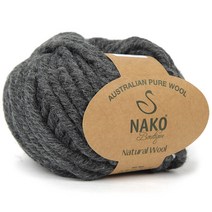 내츄럴울 1볼 털실, 4393 쥐색, 30m