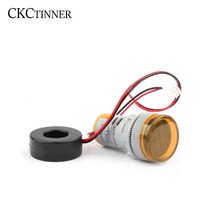 22MM 라운드 LED 듀얼 디스플레이 AC 볼트 전류계 전압계 60-500V 220V 디지털 전압 전류 표시기, yellow