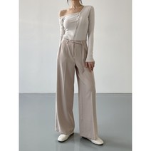 Luxurious Slacks (2color) 고급스러운 와이드핏 정장 팬츠 여성 슬랙스 직장인 데일리 팬츠