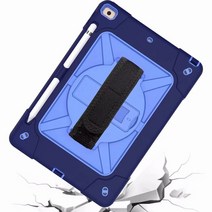 보조배터리 IPad 9th 8th 7th 10 2 10.2 A2197 A2429 A2603 어깨 스트랩 태블릿 TPU 실리콘 PC 스탠드 Fundas, [08] navy blue blue