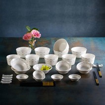 밀양도자기 홈세트 5인 32P /대접5 공기5 원형찬기(대)3 원형찬기(중)4 원형찬기(소)5 젓가락5set 젓가락받침5set