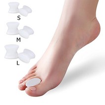 발가락링 1 쌍 실리콘 발가락 분리기 오버랩 분배기 외반 모지 교정기, [02] M, 2M