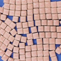 붙이는타일 벽데코 타일 스페인 거실 폴리싱 모자이크 250pcs(약 250g8.81oz) 도자기 9.5mm 정사각형 세라믹 diy 공예 수제 5mm 두께, 신선한 핑크, 250g-8.81oz