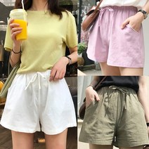 8컬러 데일리 린넨 밴딩 와이드 마반바지 여성 반바지