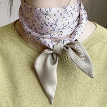 4종 봄 여름 쁘띠 작은스카프 짧은 실크 미니 숏 목손수건 가방끈 손잡이 핸드백 어른목수건