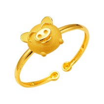 한국금다이아몬드 아기 순금 돌팔찌 웃음 복돼지 24K 11.25g 100일 선물