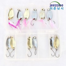 지존낚시 마이크로 스푼 12종 세트 2 5g 3.5g 5g 송어 쏘가리 꺽지 루어 낚시 용품 태클박스 무료 루어낚시용품