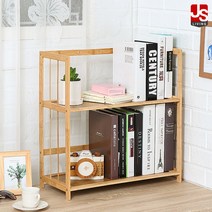 JS리빙 책상 수납함 책장 겸 간이 수납장 미니 책상용 전면 분리 인테리어 정리함 프린터 선반 사무용 책상위 책꽂이 정리 원목 철제 나무 X_06 52*23*50, 사각 북엔드 [원목&대나무]_브리드