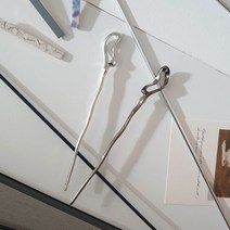 크롭 백 y2k 실버 메탈 비녀