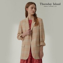 써스데이아일랜드 여성 자켓 Thursday Island 싱글여밈 체크자켓 T212MJK139W