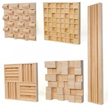 사운드디퓨저 음향판 인테리어 확산판 반사판 음향디퓨저 우드 어쿠스틱 스튜디오 강당, 03.파인 6단 60x60 니스