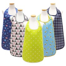 더해피 성인 손님용 벨크로 앞치마, 손님용 벨크로 앞치마/체크 블루