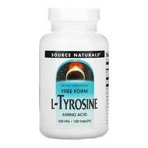Source Naturals 소스 네츄럴 L-Tyrosine L 티로신 500 mg 100정 엘 타이로신 스테아릭애씨드 스테아린산 마그네슘 소르비톨 솔비톨 소비톨
