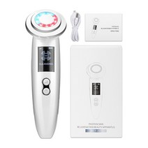 뷰티디바이스울트라 소닉 페이셜 리프팅 EMS 마사지 LED 라이트 테라피 진동 주름 제거 피부 탄력 스킨 케, 02 with box, [02] with box