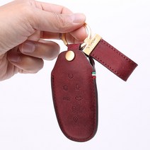 모런 푸에블로 스마트 차 키케이스 본품+스트랩 세트 무료 각인 / 자동차키케이스 가죽키케이스 차키커버 스마트키홀더, 로즈핑크, 실버