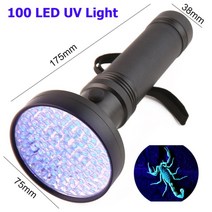 100 LED 자외선 손전등 블랙 야외 방수 알루미늄 건조기 치료 램프 토치 돈/소변 얼, 100 LEDs, Black
