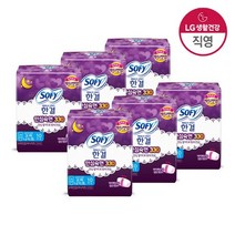 쏘피 한결 생리대 오버나이트 10P x 6팩, 패드형, 10개입