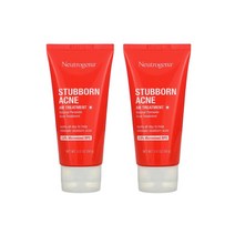 (2팩) Neutrogena 뉴트로지나 Stubborn 스터번 아크네 AM 에이엠 페이스 트리트먼트 벤조일 퍼옥사이드 56g, 2개