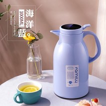 온도표시보온병 스마트 온도표시 보온병 가정용 온수포트 유리 내부 디스플레이 온도 플라스틱, T04-1L스테인레스 케이스 스마트, C01-하늘색