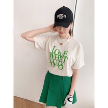 러브 레터링티셔츠 반팔 캐쥬얼 골프티셔츠