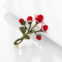 트렌디 한 에나멜 소나무 모양의 브로치 여성을위한 녹색 잎 벚꽃 브로치 정장 옷깃 핀 의류 스카프 배지 코트 액세서리