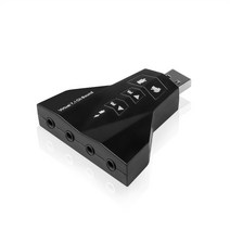 외부 듀얼 7 1 채널 USB 3D 사운드 카드 오디오 어댑터 노트북 PC 맥북 가상 7 1 2 0 4 포트, 01 Black