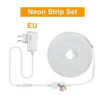 파우더룸 화장대 조명 유연한 네온 LED 백라이트 거울 조명 화장대 메이크업 조명 DC 12V 터치 조광기 스위치 욕실 드레싱 벽 램프, With EU Plug Dimmer, 4m, Pink