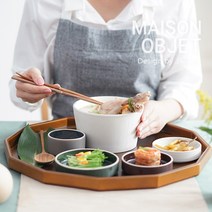 메종오브제 [윤도자기] 차곡 면기 2P, 아이보리+딥브라운