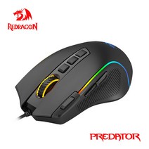 스타크래프트마우스 서든어택 버티컬 손목보호 Redragon Predator M612 USB 유선 RGB 게임용 마우스 8000 DPI 프로그래밍 가능 게임 마우스 인체 3, 협동사