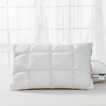 구스베개 호텔베개 크라운구스배게 거위털배게 Peter khanun soft pillow 화이트 구스 다운 깃털 베개 잠자는 목 보호 침대 베개 100 면 커버 1pc, 하얀, 48x74cm 구스다운, 씨엔