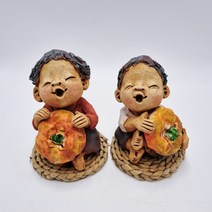 도자기 인형 토우 호박 귀여운 아이들 세트