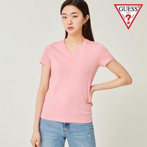 게스 게스 여성 미니로고 V넥 반팔티 _A YN2K9461